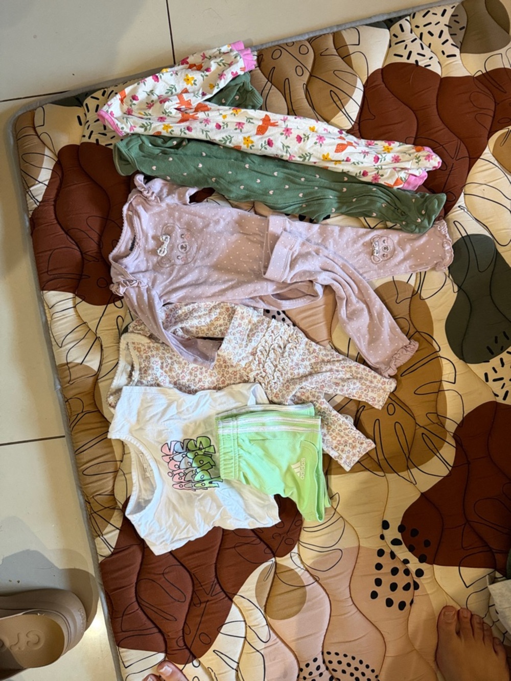 Mixed Baby Girls Sleepers & Tops Lot - Floral, Pink, Green